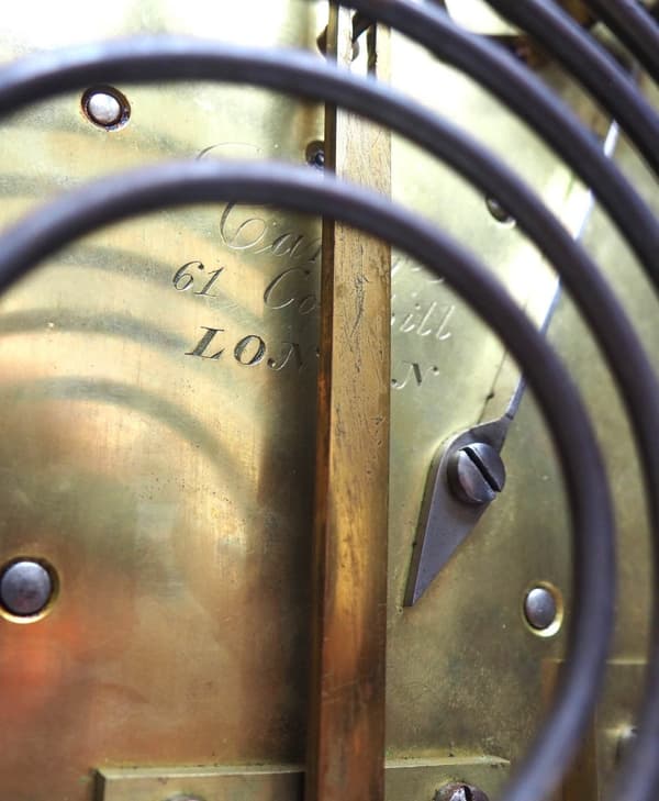 Antique English Twin Fusee Bracket Clock by Carter Cornhill London 8 Day Fusee Striking Mantel Clock - Image 3