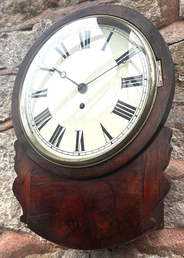 Incredible Rosewood Mini drop dial Clock Fusee movement – circa 1860