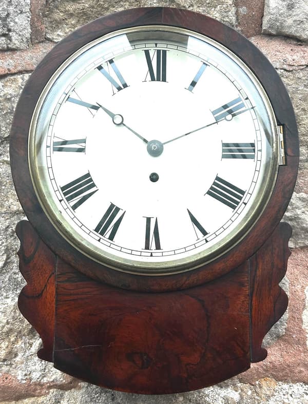 Incredible Rosewood Mini drop dial Clock Fusee movement – circa 1860