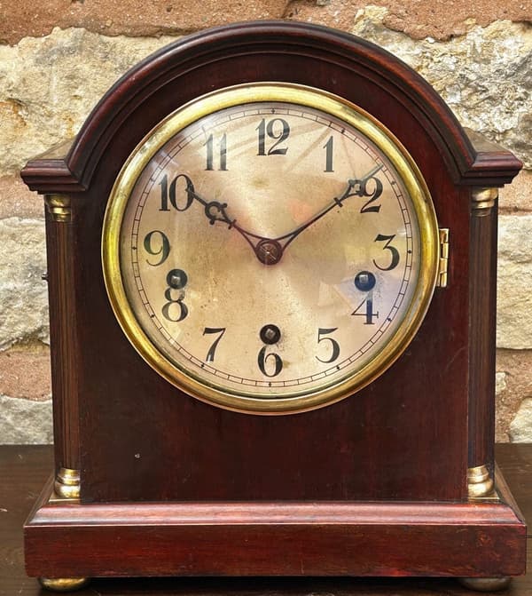 Antique Westminster Chime Arched Top Bracket Clock by Lenskirch