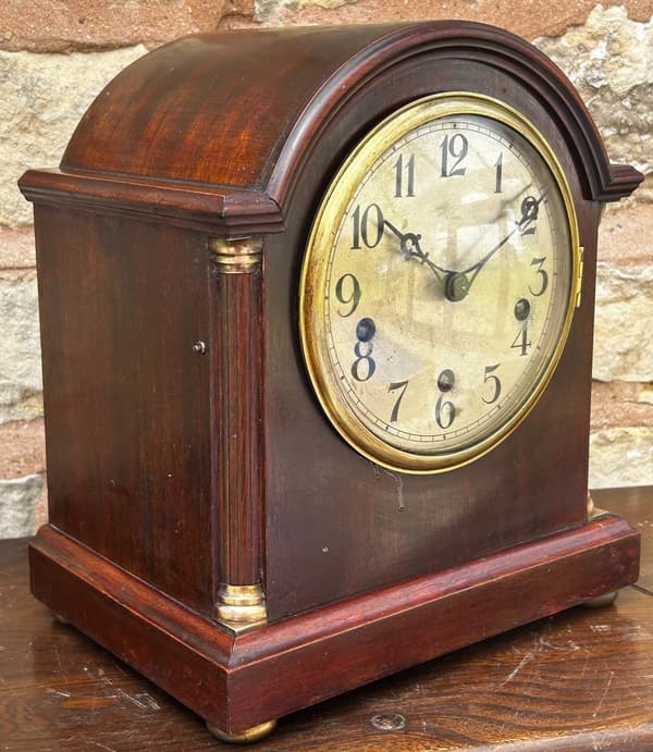 Antique Westminster Chime Arched Top Bracket Clock by Lenskirch