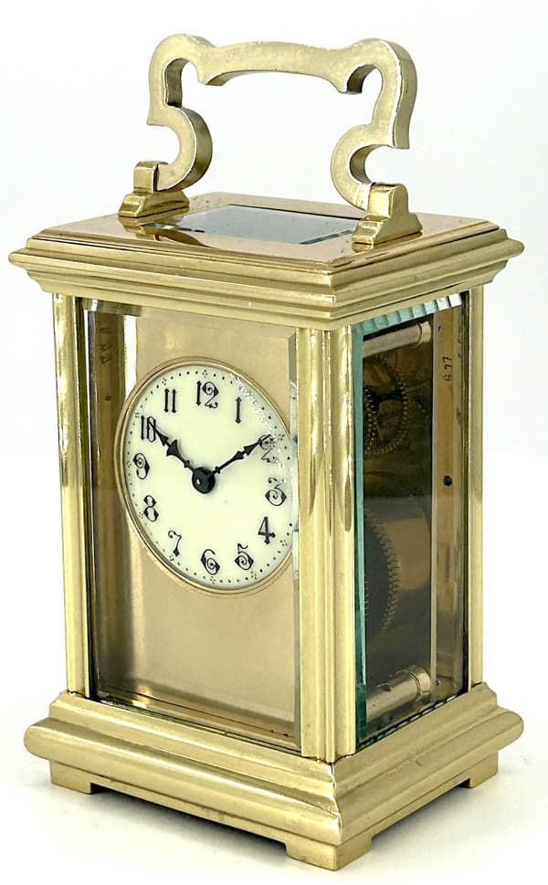 Lovely Antique Masked dial Carriage Clock – French 8-Day Carriage Clock C1900 - Image 3