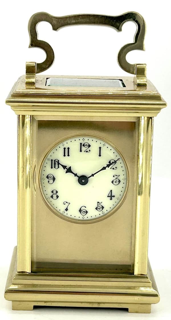 Lovely Antique Masked dial Carriage Clock – French 8-Day Carriage Clock C1900 - Image 2
