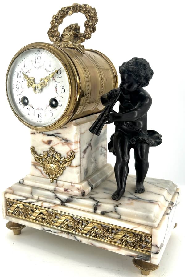 Fine Victorian French Figural Mantel Clock - ca 1890 - Image 3