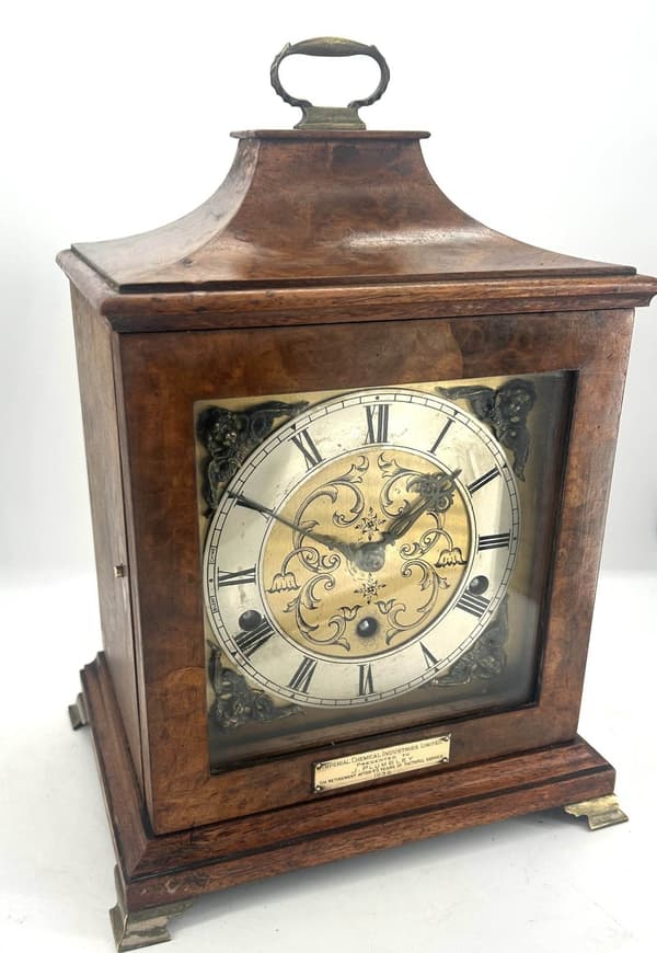 Stunning Burr Walnut case Westminster chime Bracket Clock – ca1920 - Image 3