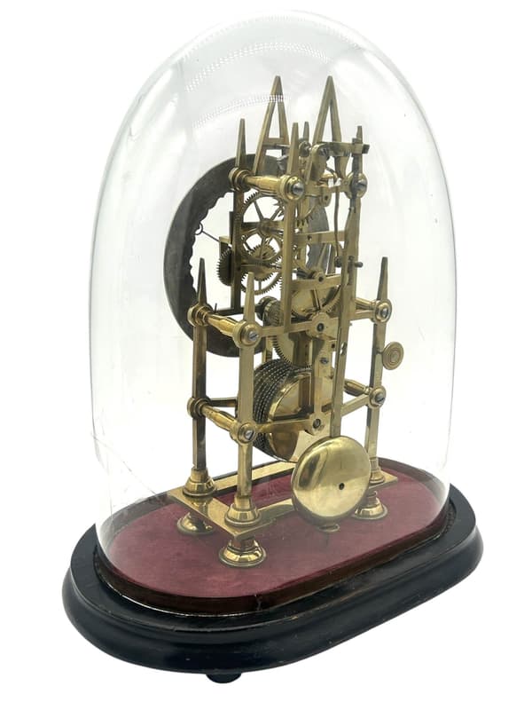 Wonderful Victorian 5 spoked chain driven fusee Mantel Clock - ca1860 - Image 4
