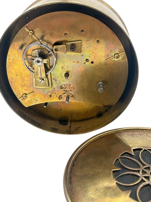 Rare wonderful Brevete Round Carriage alarm clock – ca1890 - Image 3