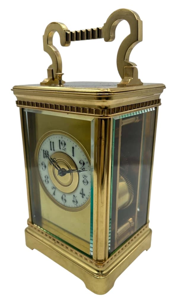 Victorian Mantel Clock Masked Dial – French 8-Day Carriage Clock with Repeat Feature