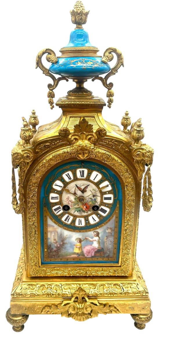 Sevres Ormolu 8-day mantel Clock