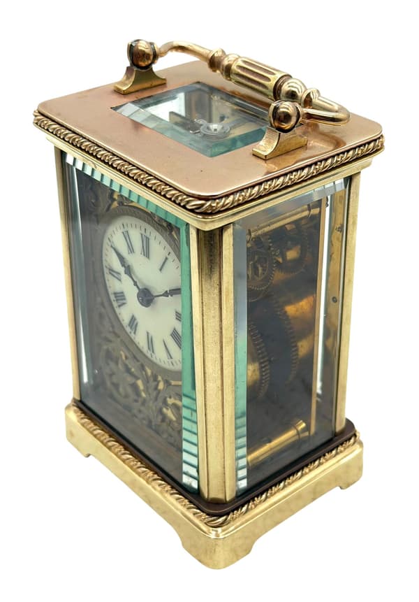 Fret work carriage clock