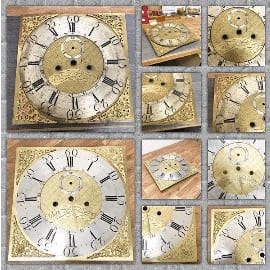 Silvered and restored clock dial, Vintage Clocks Stonehouse
