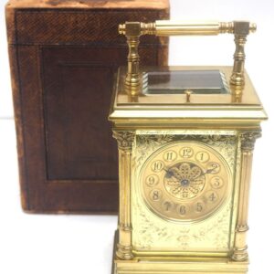 Hand Etched Carriage Clock 8