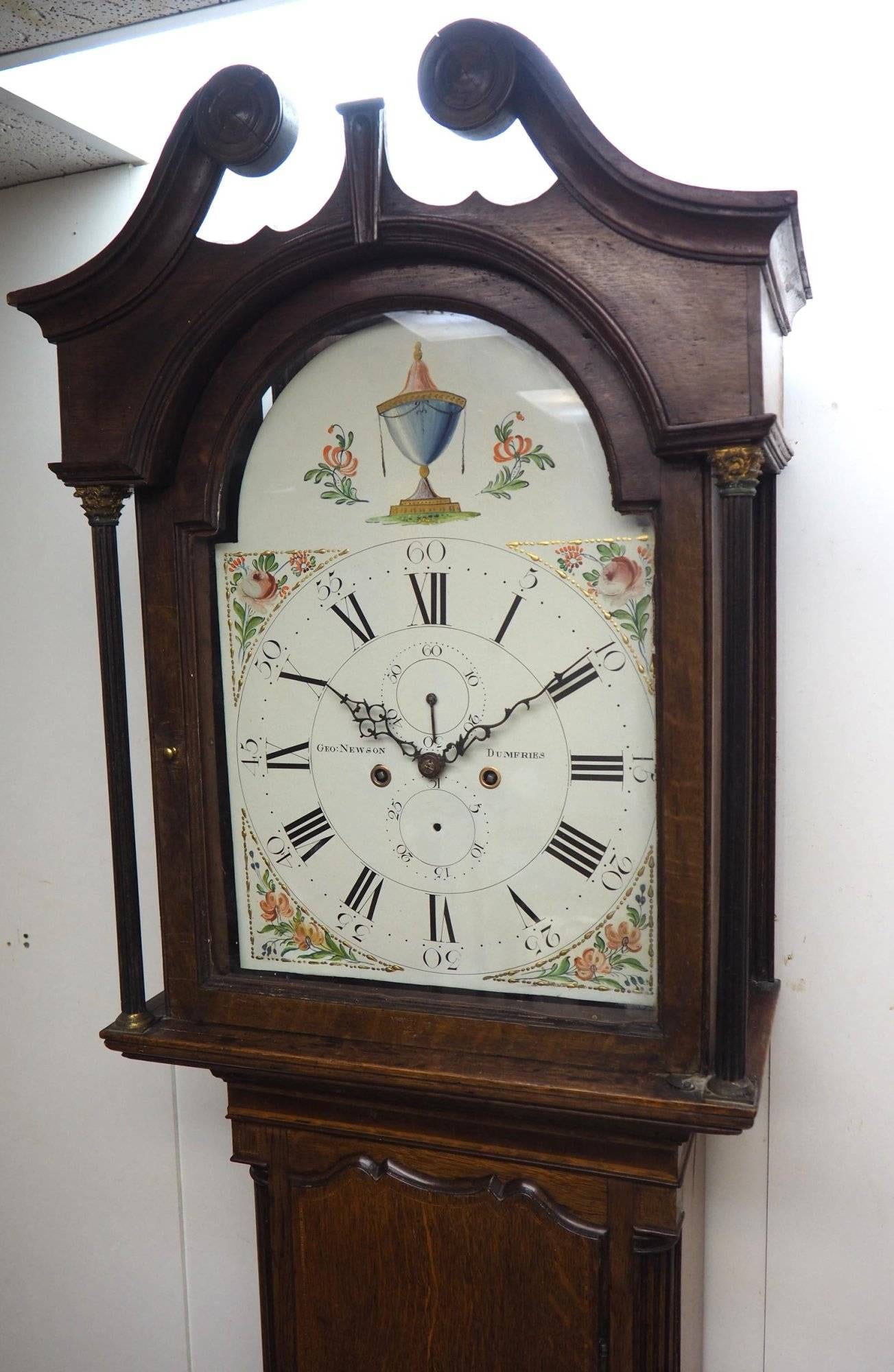 Solid Mahogany & Oak English Longcase Clock 1
