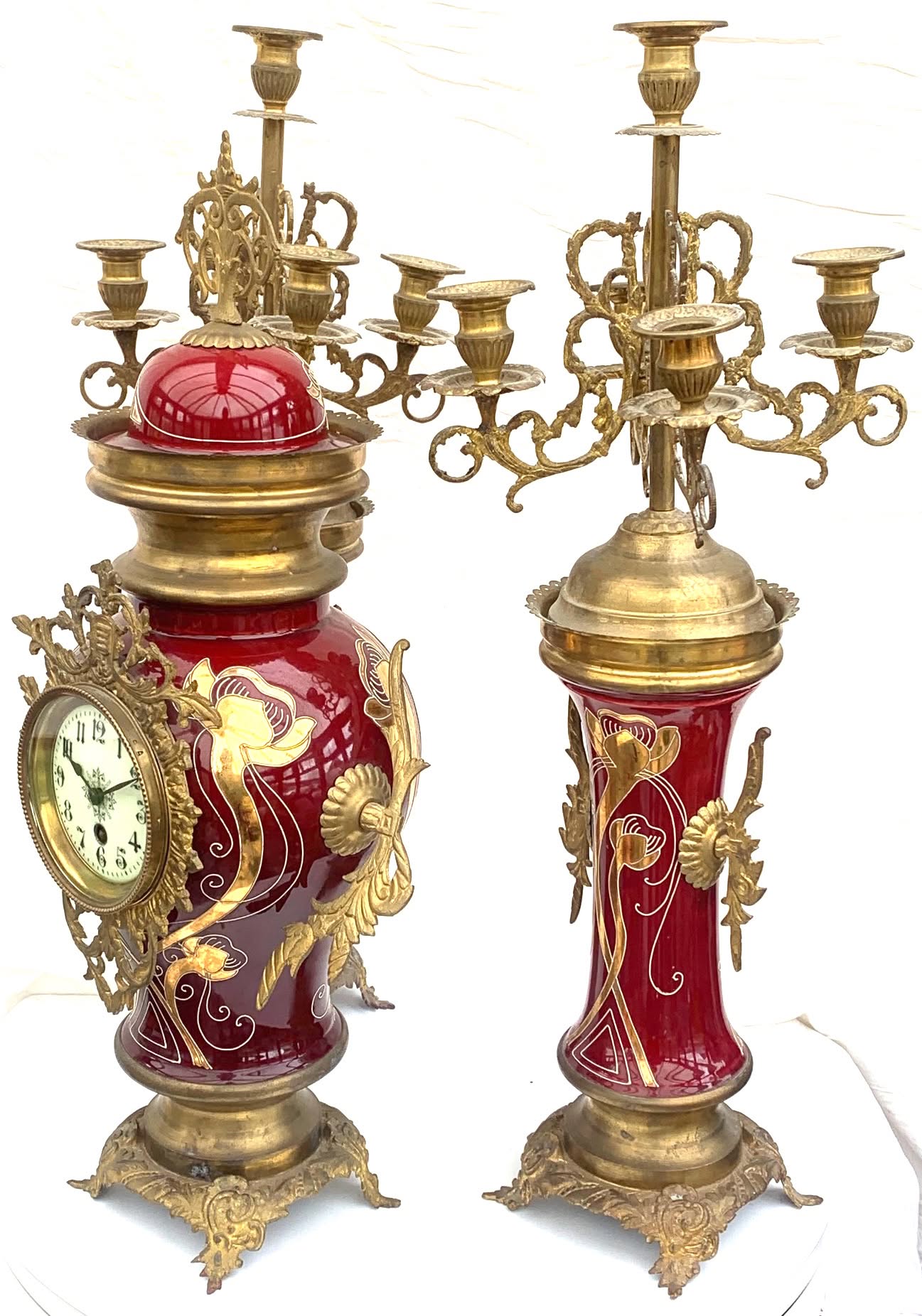 French Mantel Clock Set
