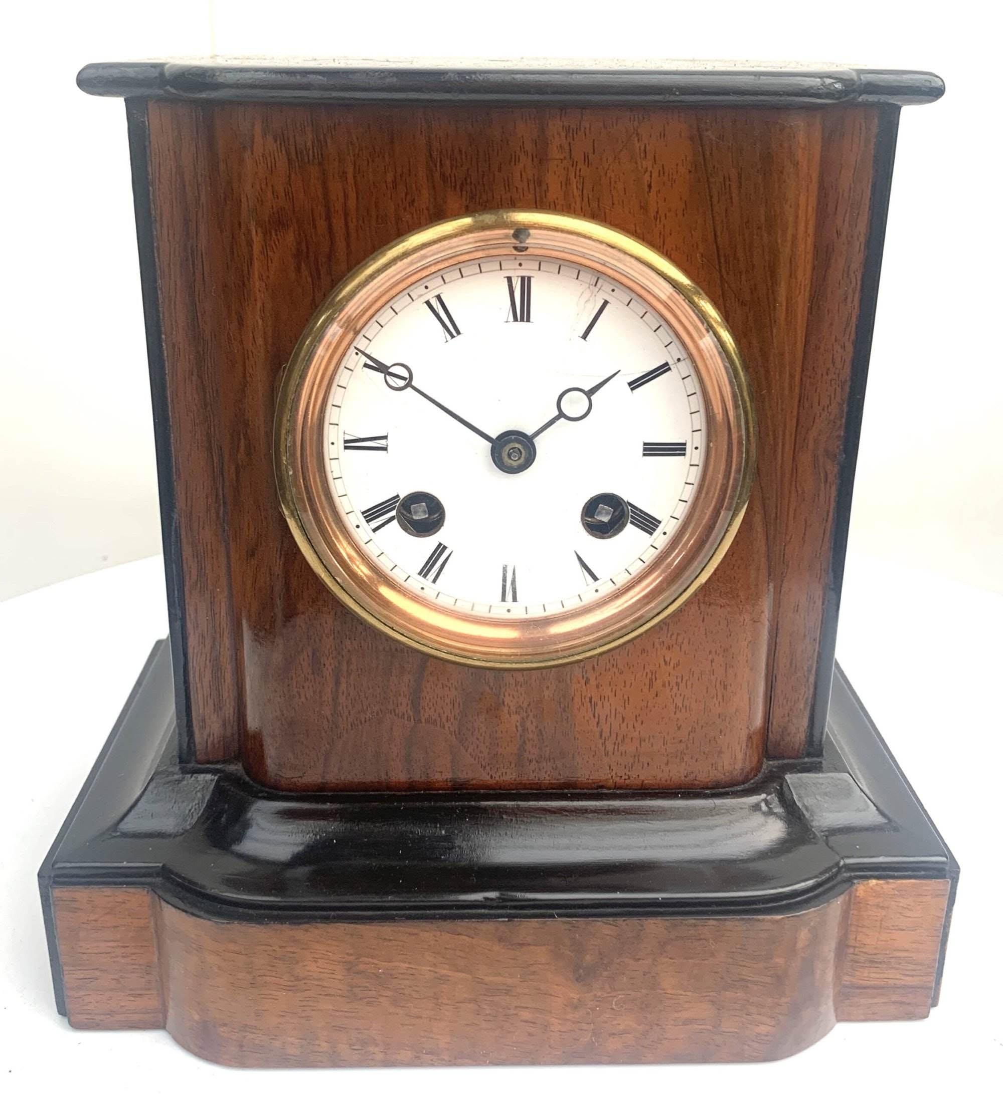 Walnut & Ebonised Bracket Clock