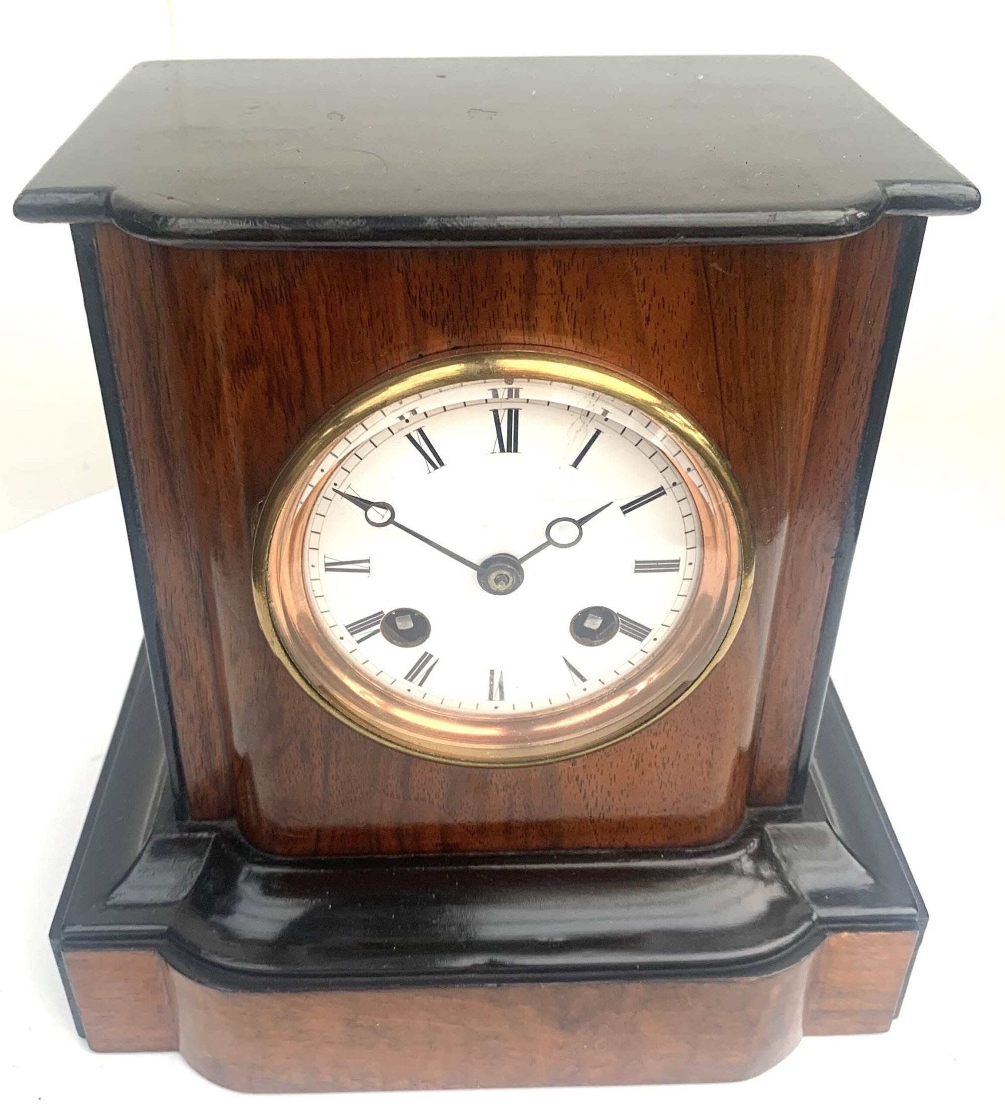 Walnut & Ebonised Bracket Clock