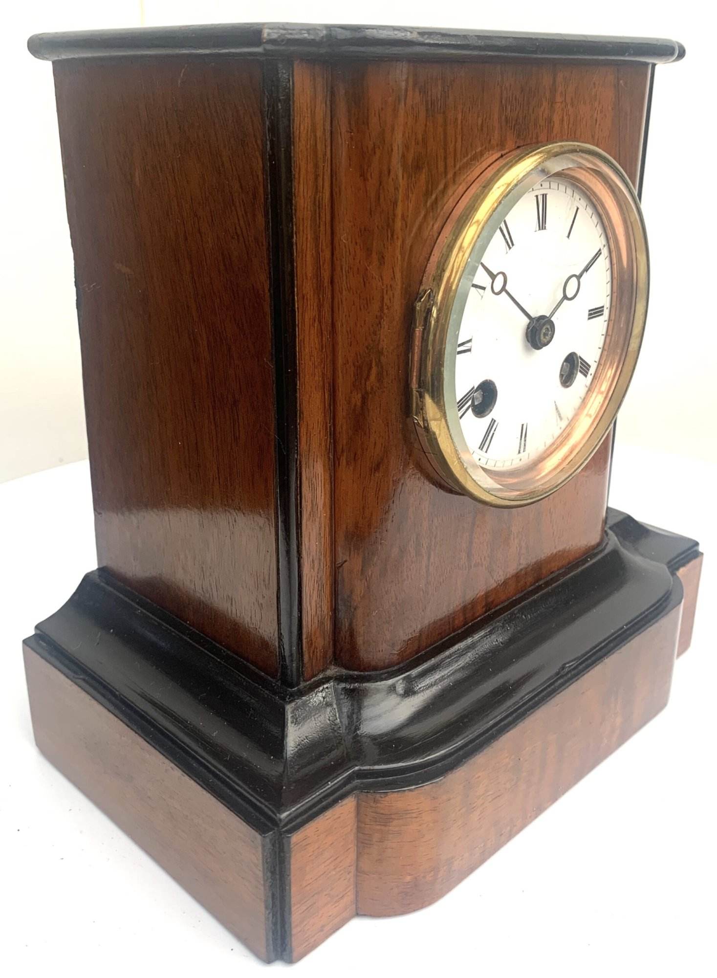 Walnut & Ebonised Bracket Clock