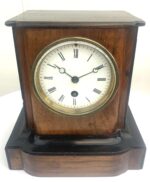Antique French Walnut & Ebonised Bracket Clock – Timepiece 8-Day Mantle Clock C1900