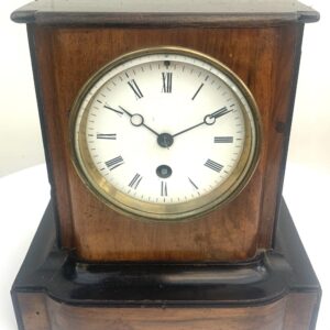 Antique French Walnut & Ebonised Bracket Clock – Timepiece 8-Day Mantle Clock C1900