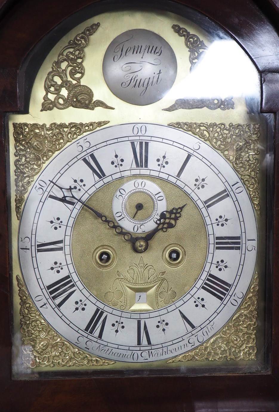 Nathanid Washboun Gloucester Antique longcase Clock