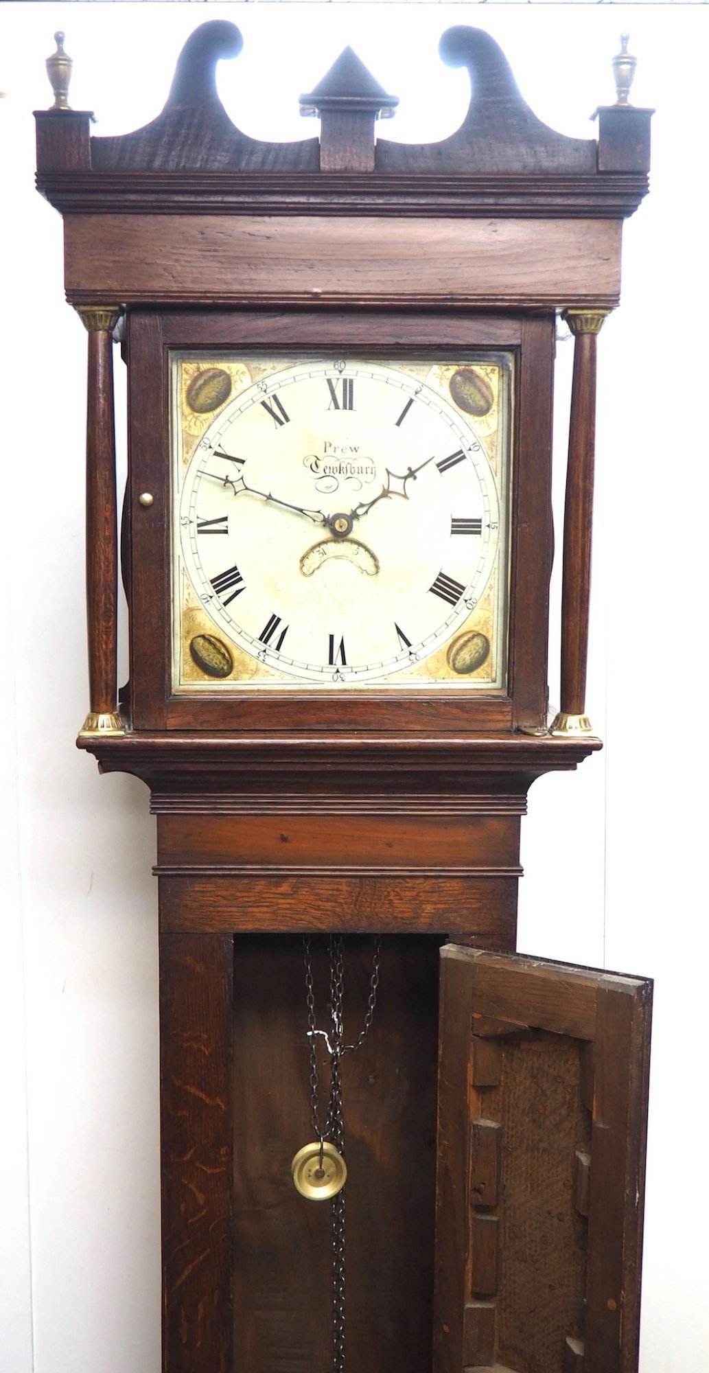 Gloucestershire Grandfather Clock Painted Dial C1820