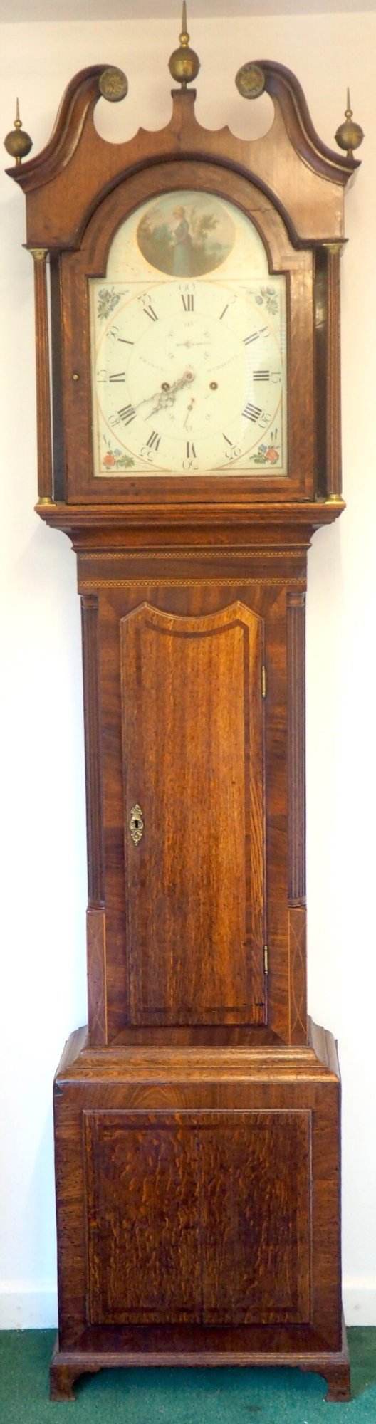 Fine English Longcase Clock Prince Hunslett 8-Day Striking Grandfather Clock Solid Mahogany & Oak Case - Image 2
