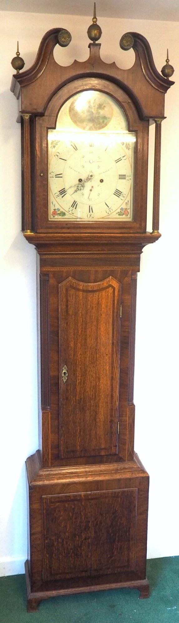 Fine English Longcase Clock Prince Hunslett 8-Day Striking Grandfather Clock Solid Mahogany & Oak Case - Image 10