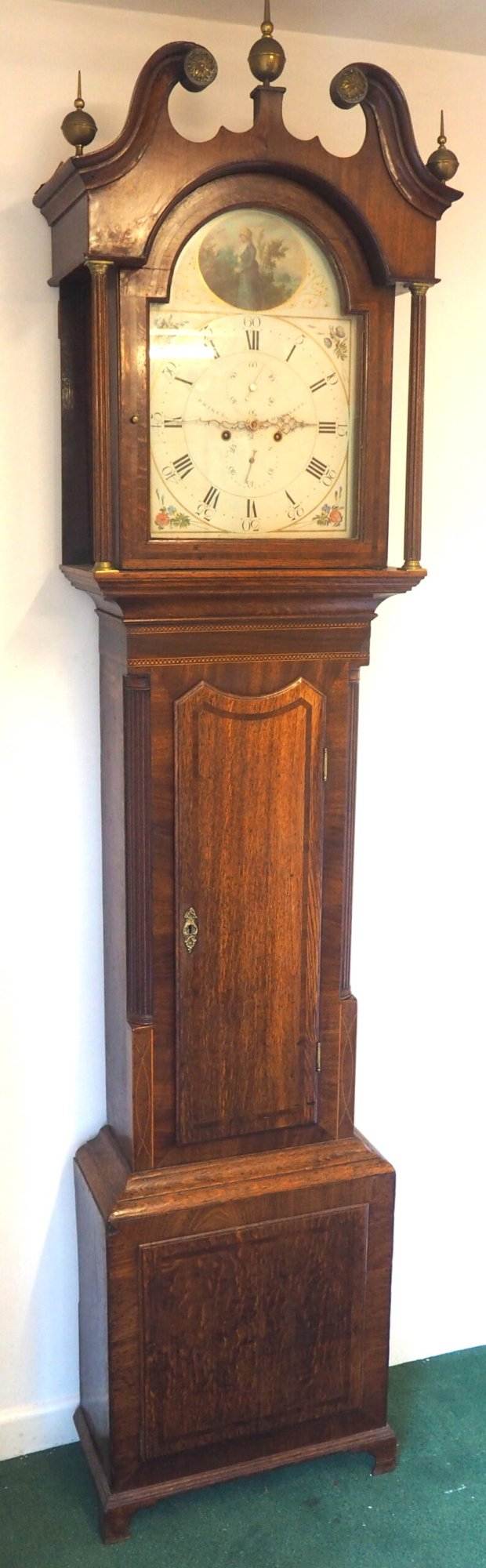 Fine English Longcase Clock Prince Hunslett 8-Day Striking Grandfather Clock Solid Mahogany & Oak Case - Image 9