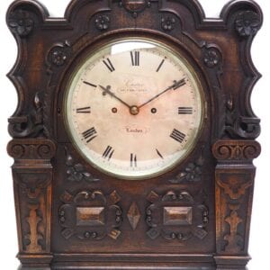 Antique English Twin Fusee Bracket Clock by Carter Cornhill London 8 Day Fusee Striking Mantel Clock