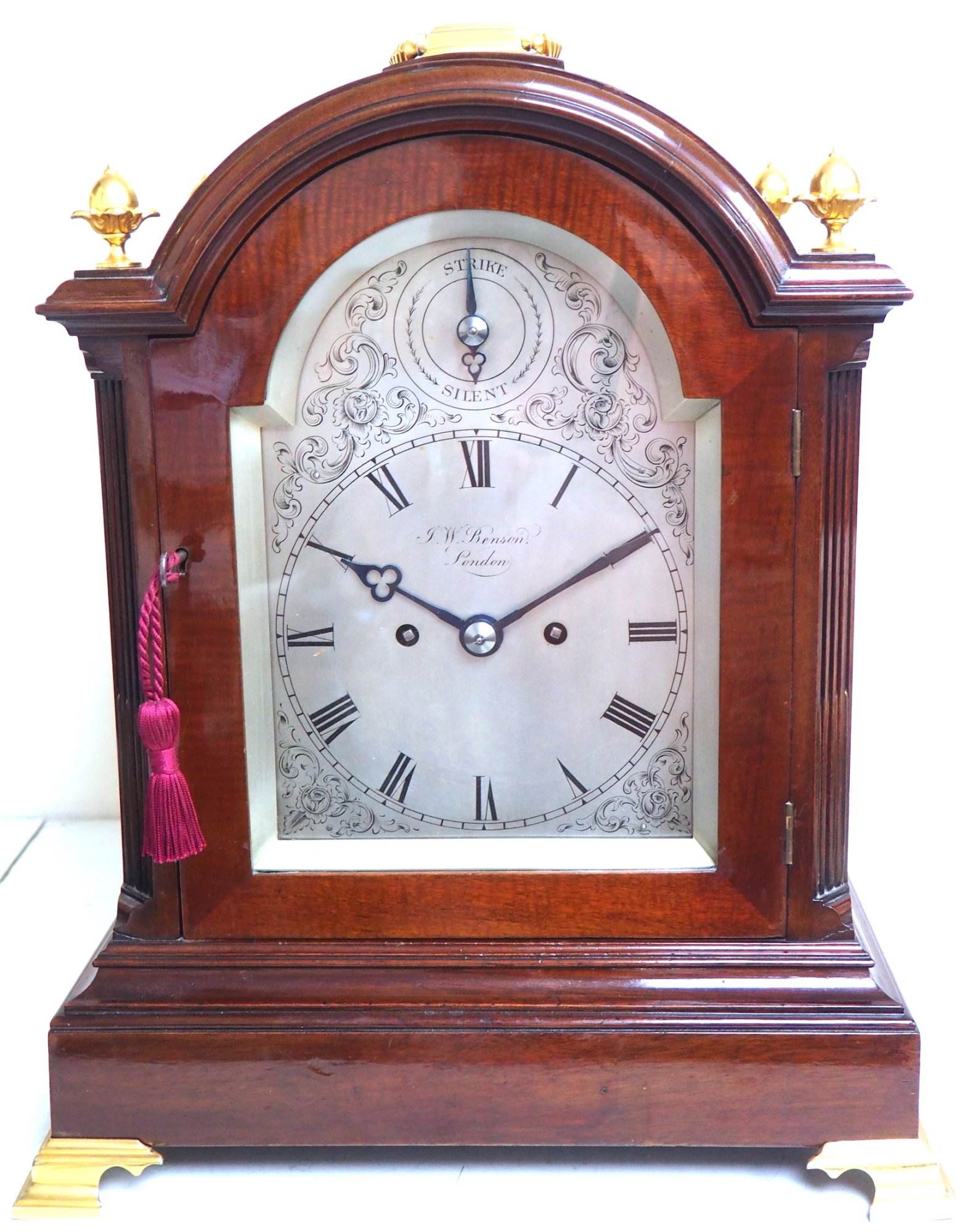 Twin Fusee W J Benson Bracket clock
