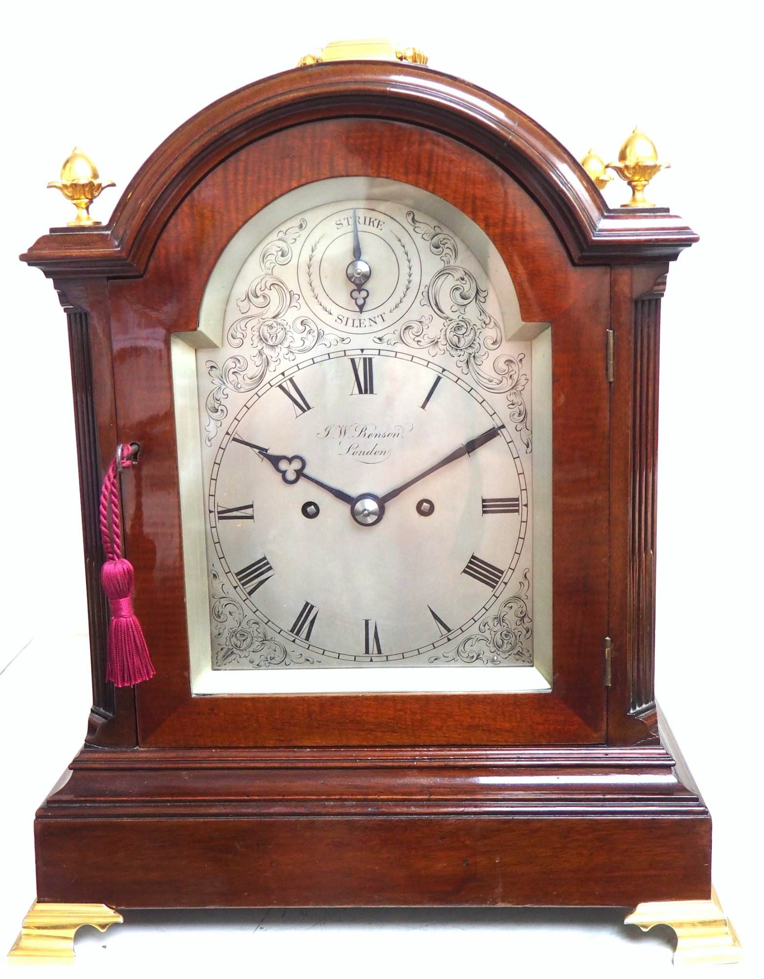 Twin Fusee W J Benson Bracket clock