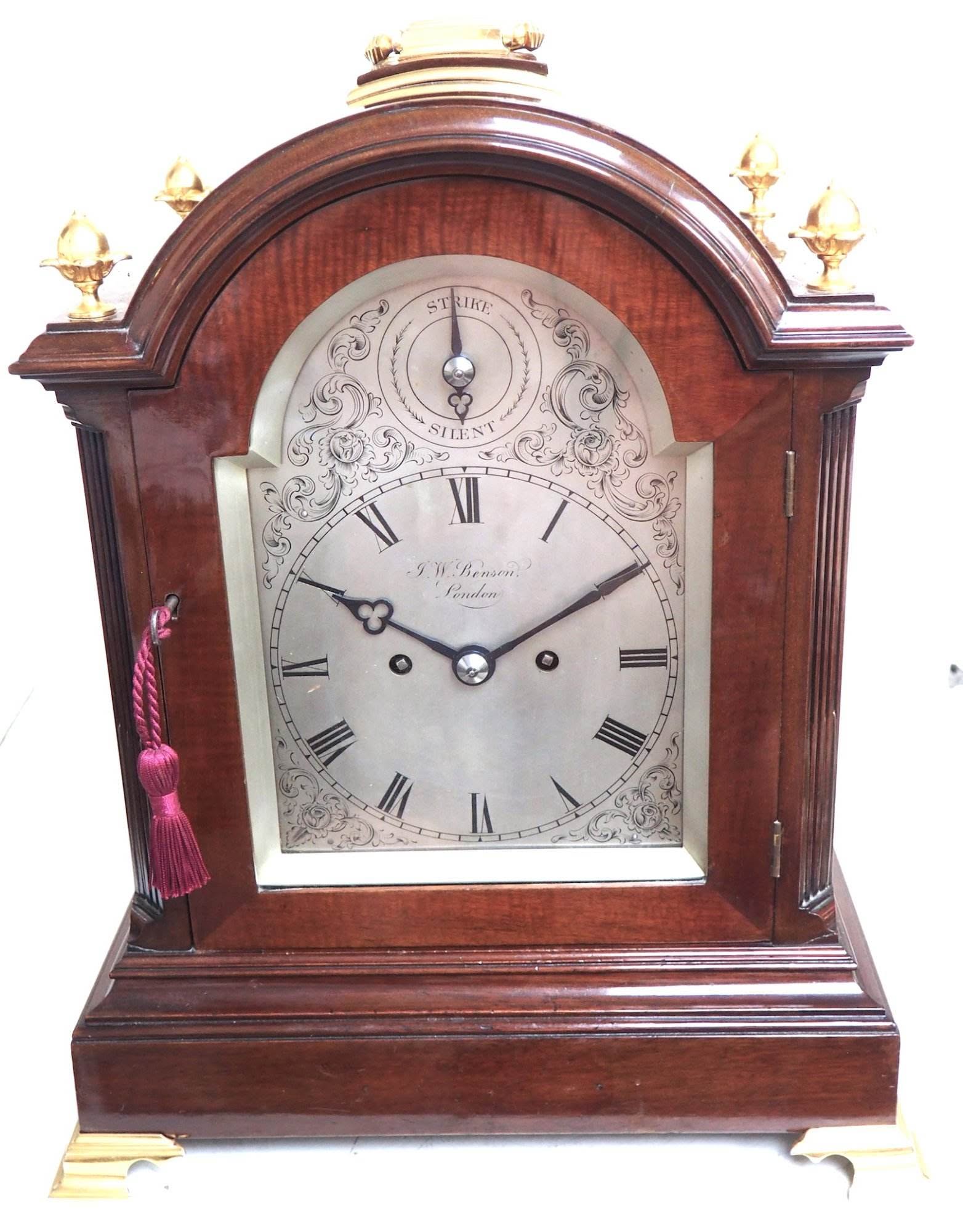 Twin Fusee W J Benson Bracket clock