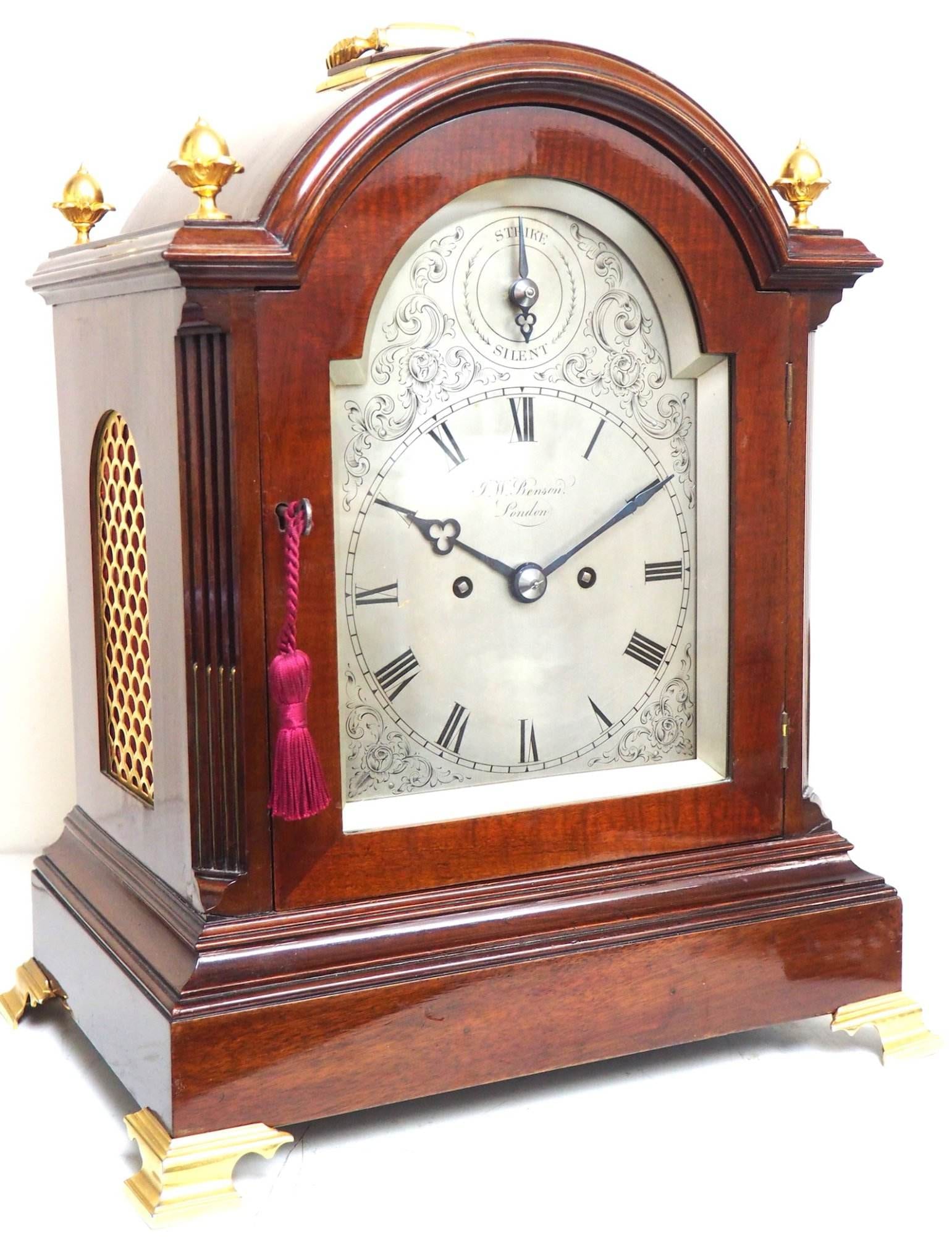 Twin Fusee W J Benson Bracket clock