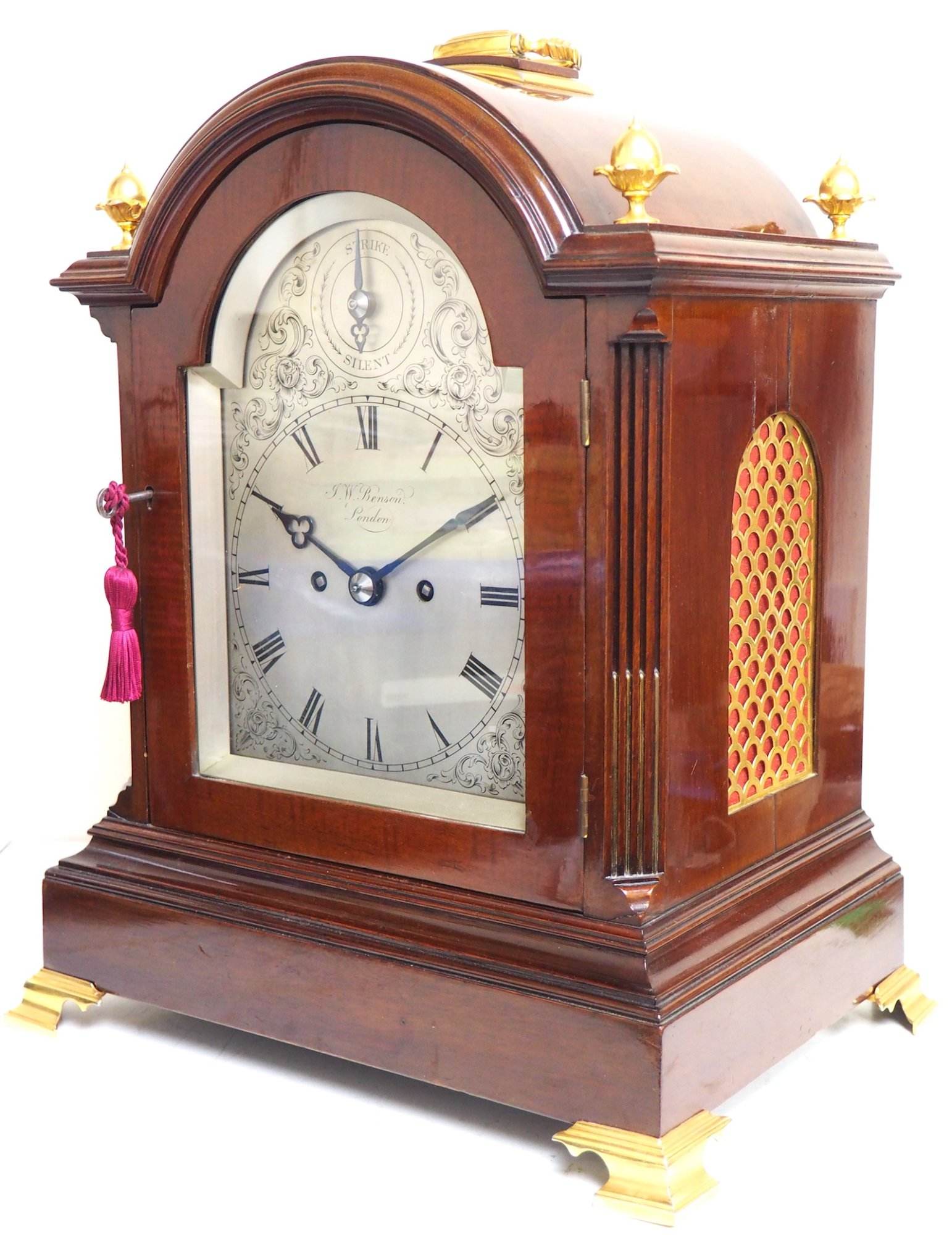 Twin Fusee W J Benson Bracket clock