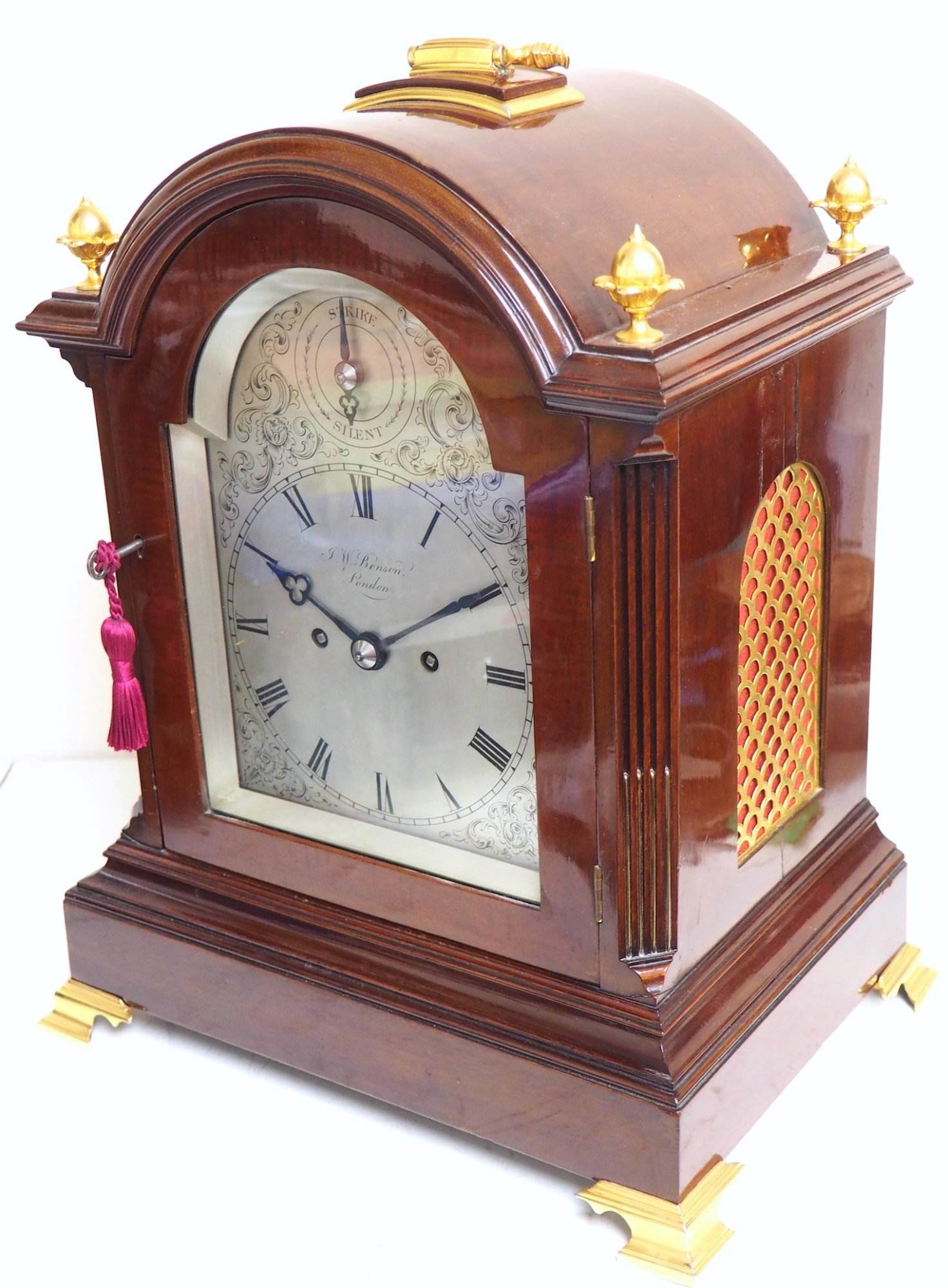 Twin Fusee W J Benson Bracket clock