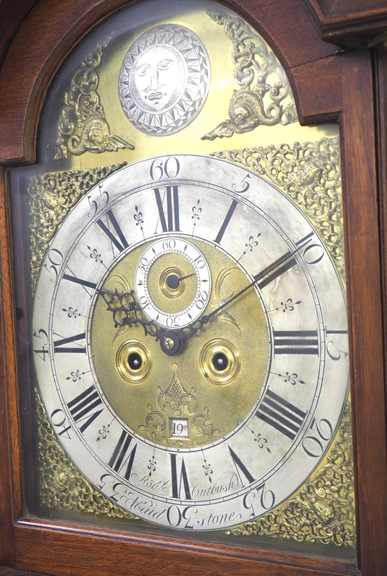 Georgian Longcase Clock Rob Cutbush Maidstone Grandfather Clock - Dial