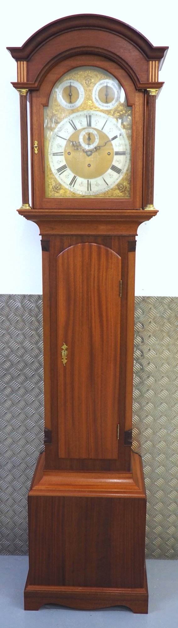 Chiming Longcase Clock Mahogany 8 Bell Grandfather Clock Dual Chime