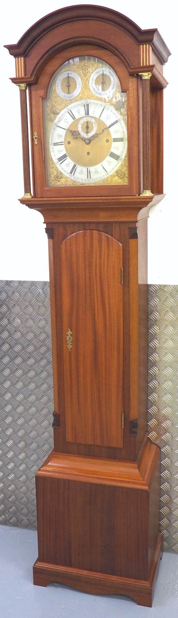 Chiming Longcase Clock Mahogany 8 Bell Grandfather Clock Dual Chime