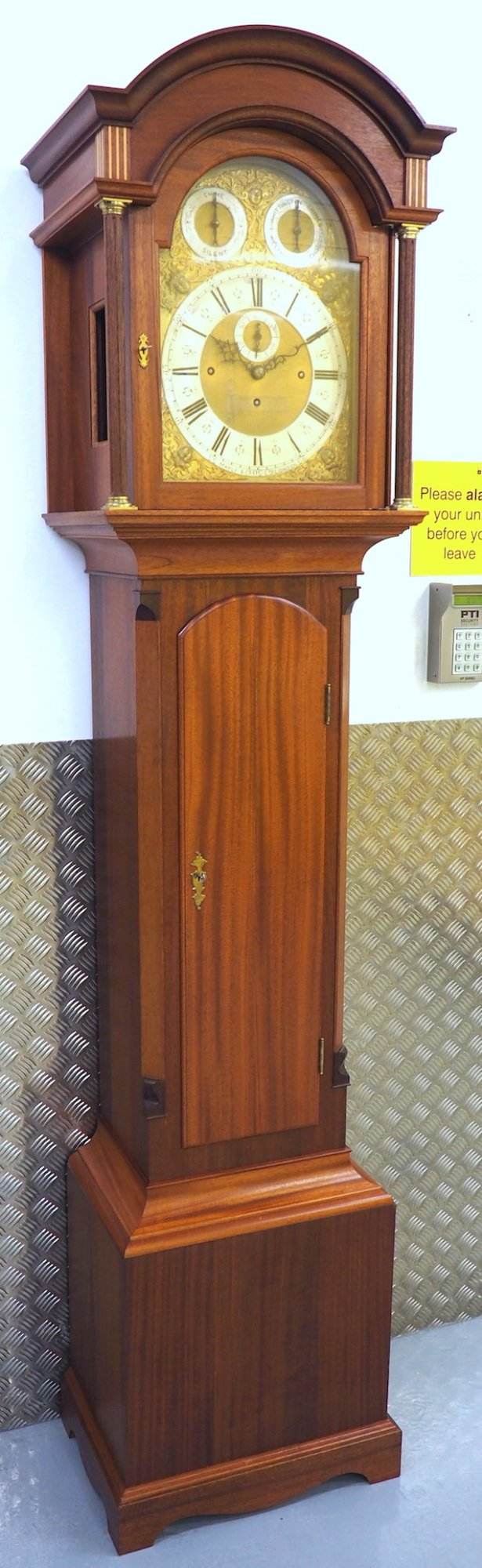 Chiming Longcase Clock Mahogany 8 Bell Grandfather Clock Dual Chime