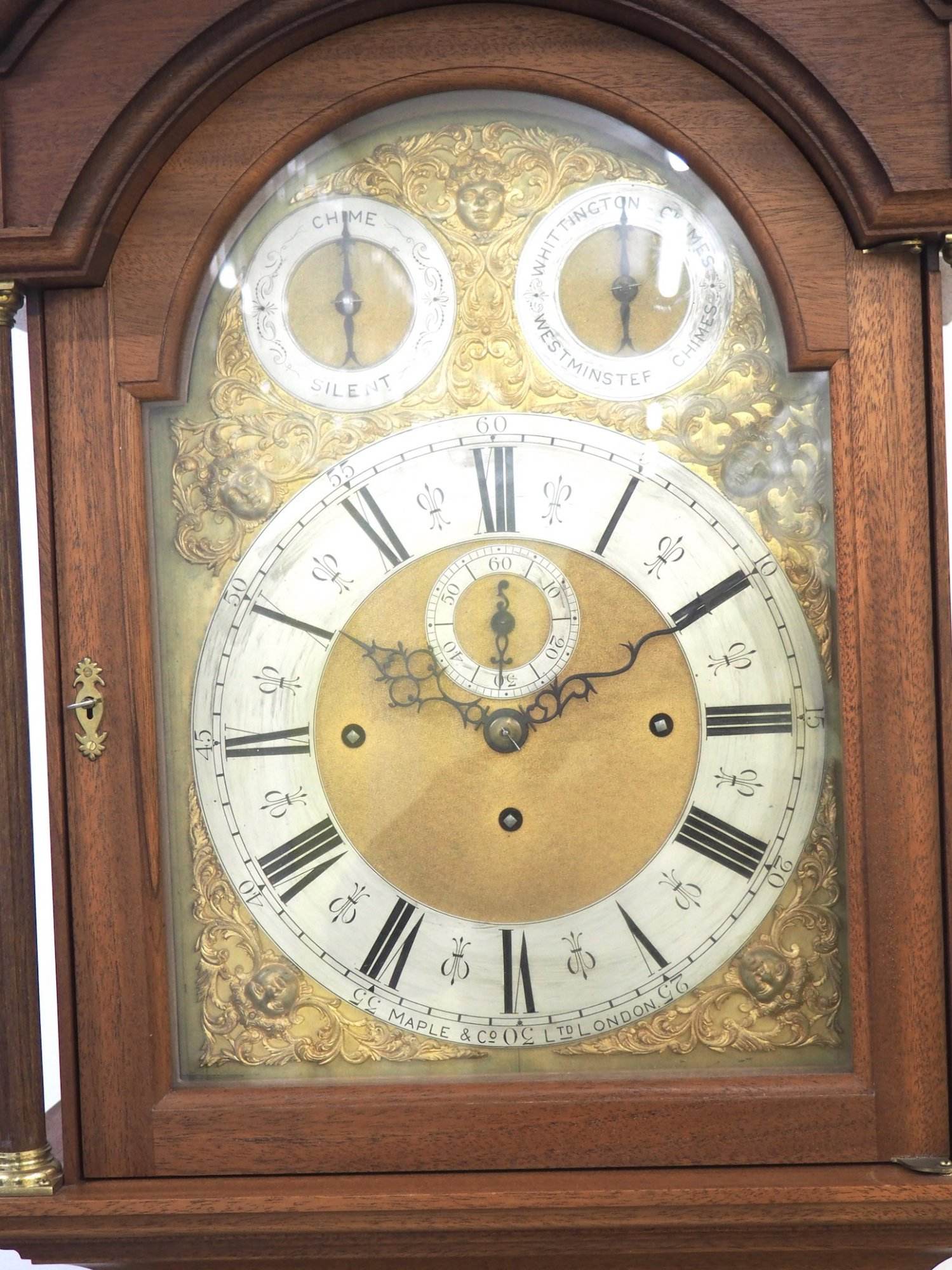 Chiming Longcase Clock Mahogany 8 Bell Grandfather Clock Dual Chime