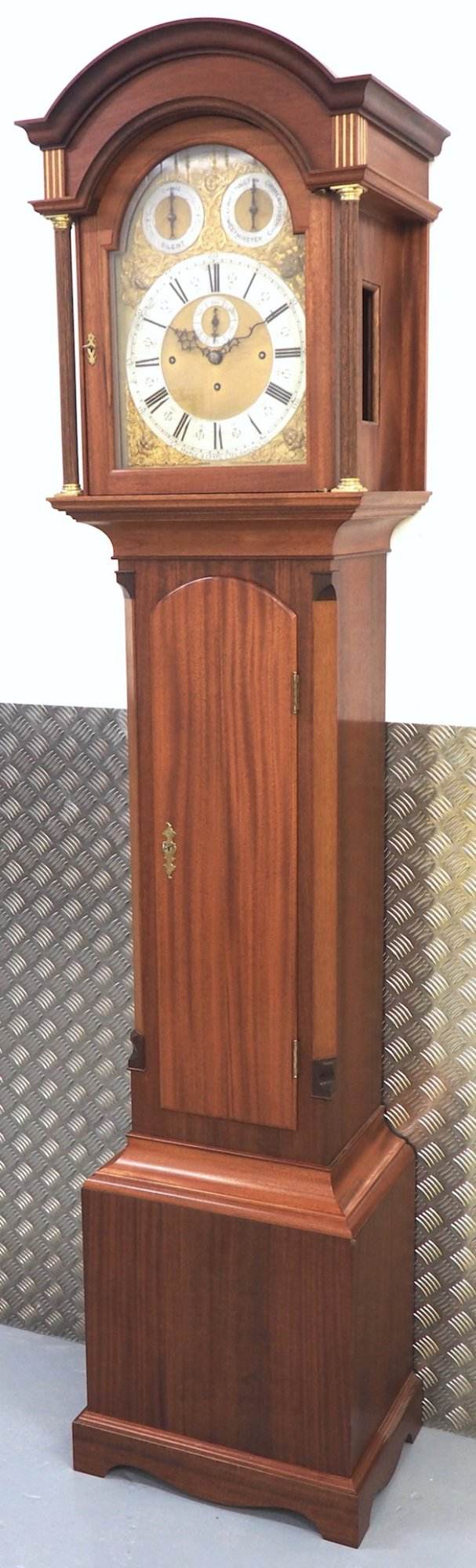Chiming Longcase Clock Mahogany 8 Bell Grandfather Clock Dual Chime
