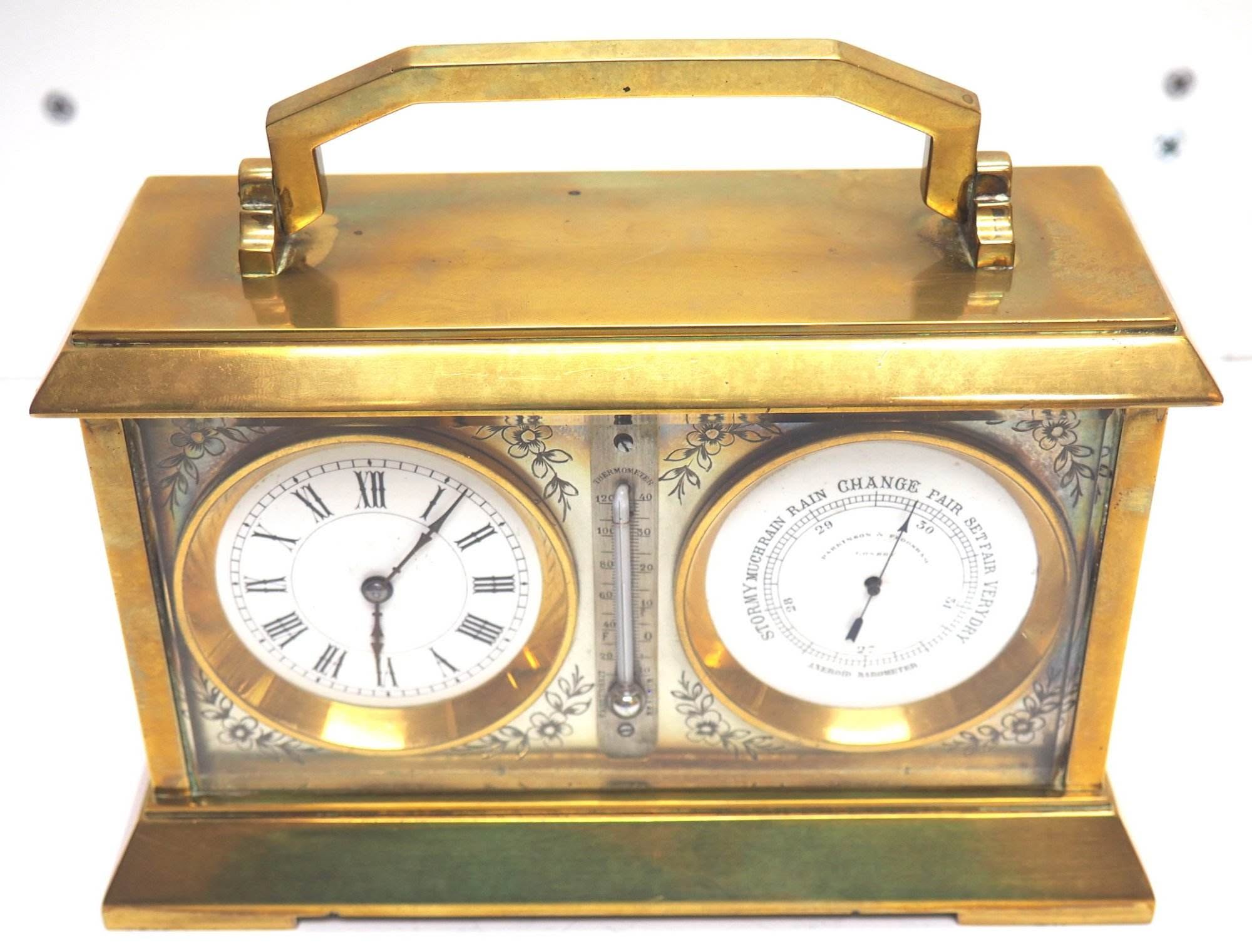 Fine Antique French 8-Day Combination Thermometer, Clock & Barometer Carriage Clock Timepiece C1890 By Charles Frodsham - Image 7