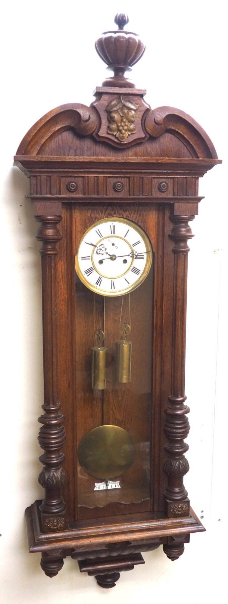 Twin Weight Striking Vienna Regulator Wall Clock
