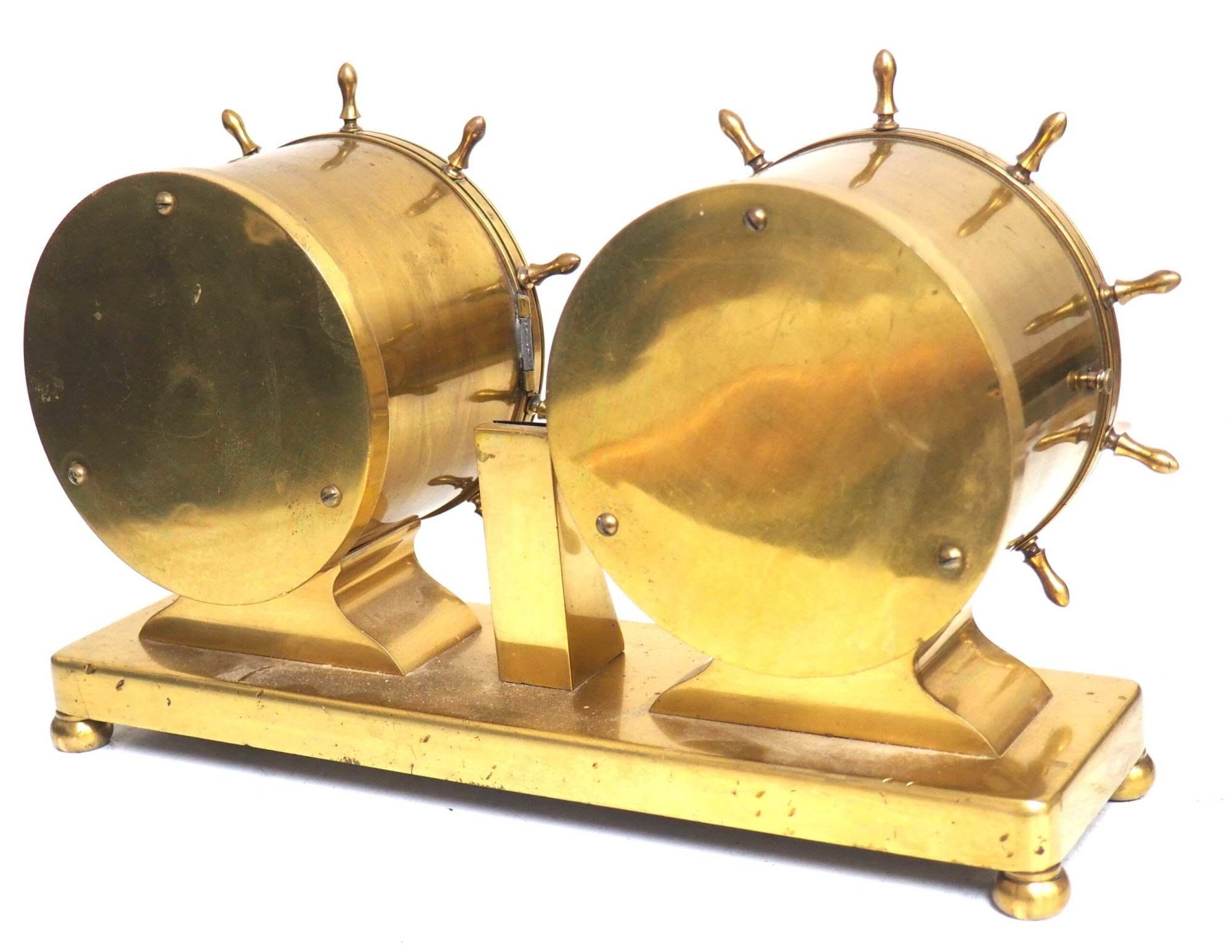 Waterbury Bulkhead Ships Barometer & Bulk head Clock