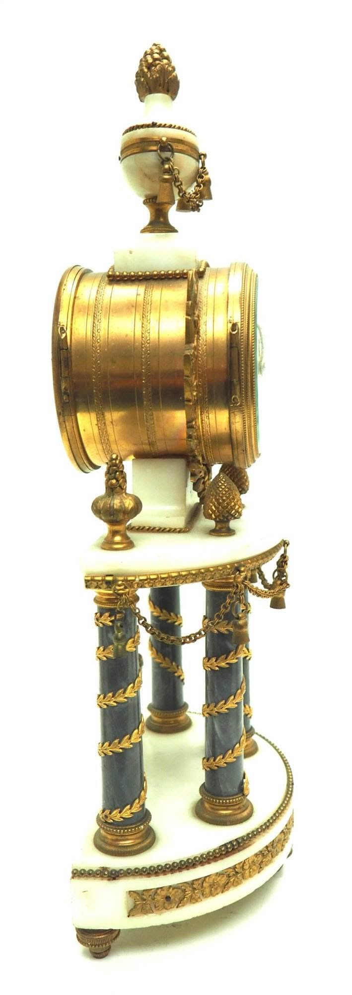 Incredible Antique 8 Day French Ormolu & Marble Mantel Clock Set with 2 Branch Candelabras - Image 7