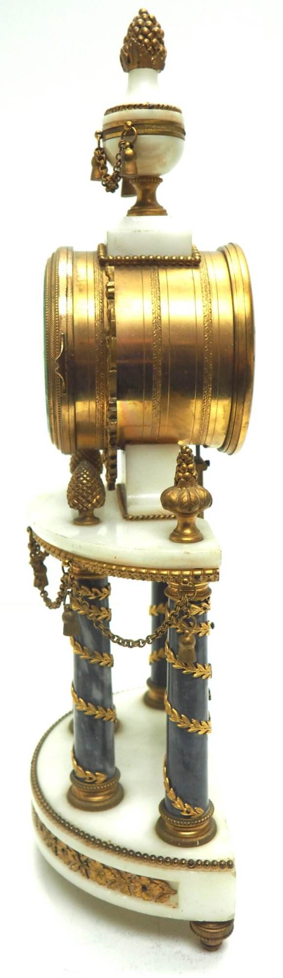 Incredible Antique 8 Day French Ormolu & Marble Mantel Clock Set with 2 Branch Candelabras - Image 6