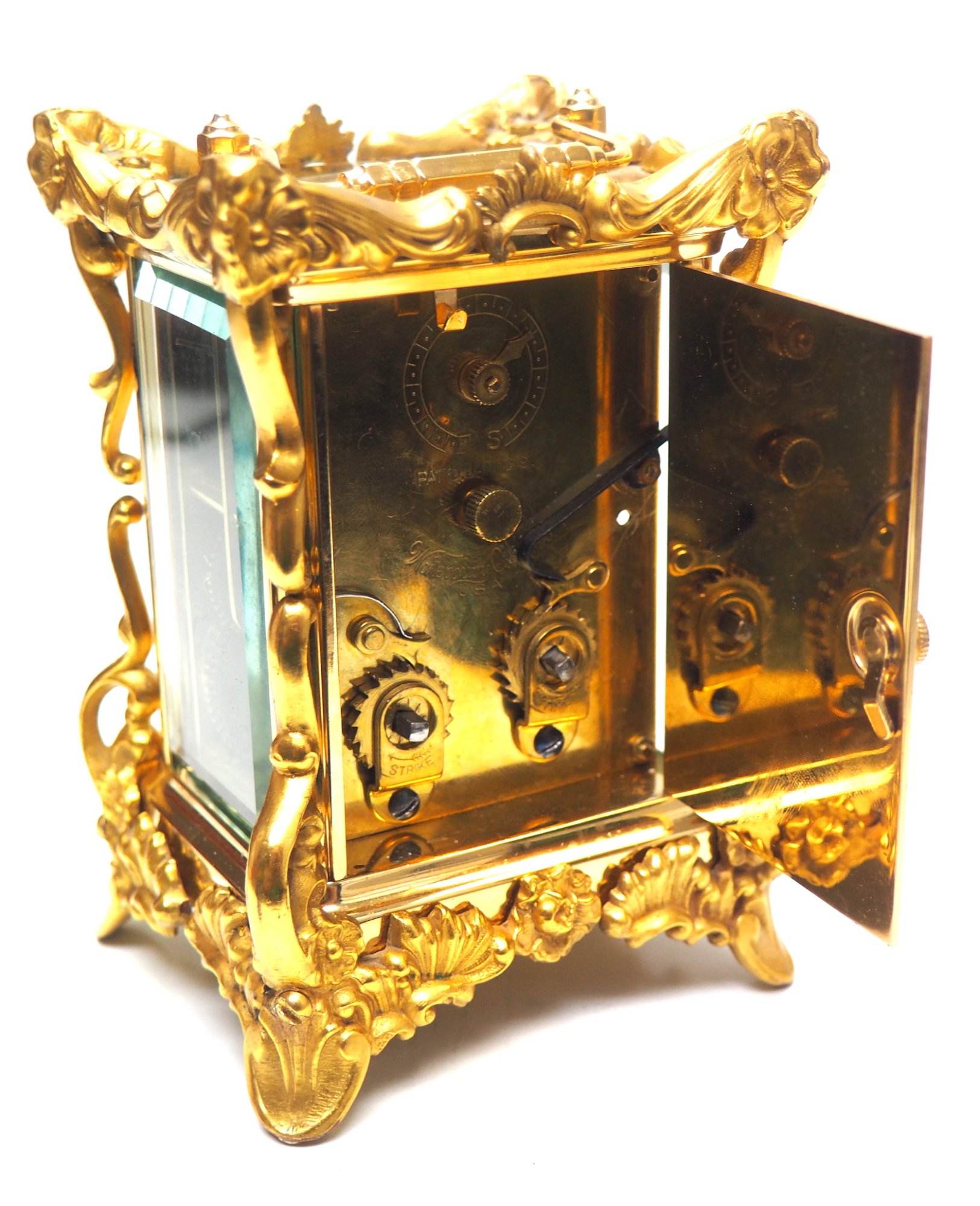 Extremely Rare 8-Day Striking Carriage Repeat Feature Waterbury Clock Co C1880 - Image 6