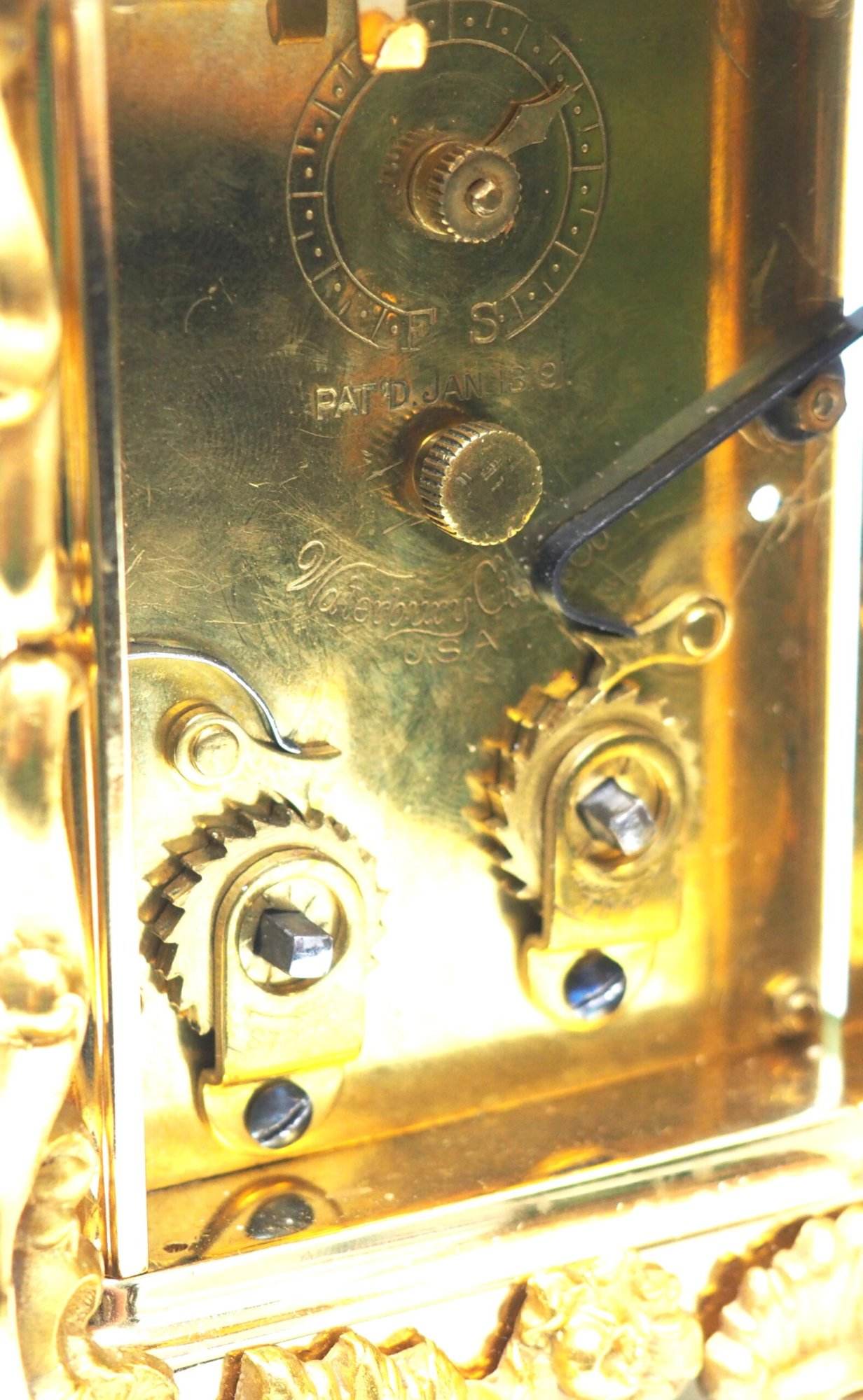 Extremely Rare 8-Day Striking Carriage Repeat Feature Waterbury Clock Co C1880 - Image 2