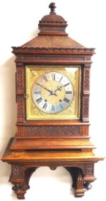 Superb Antique solid mahogany 8-Day Mantel Clock Ting Tang Striking Bracket Clock with Bracket