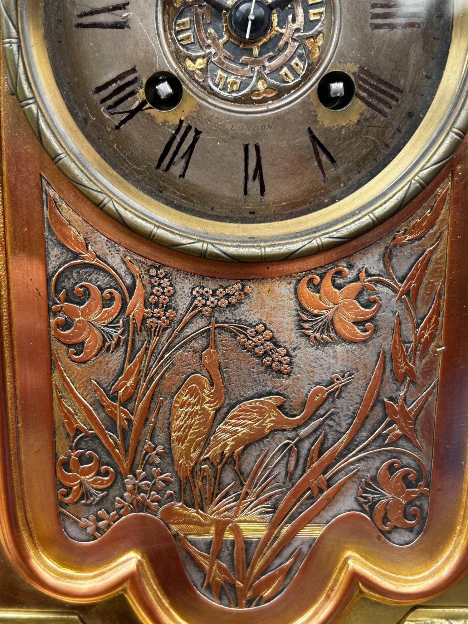 Stunning Chinese style Bronze ormolu Mantle clock – 8 day gong striking Clock
